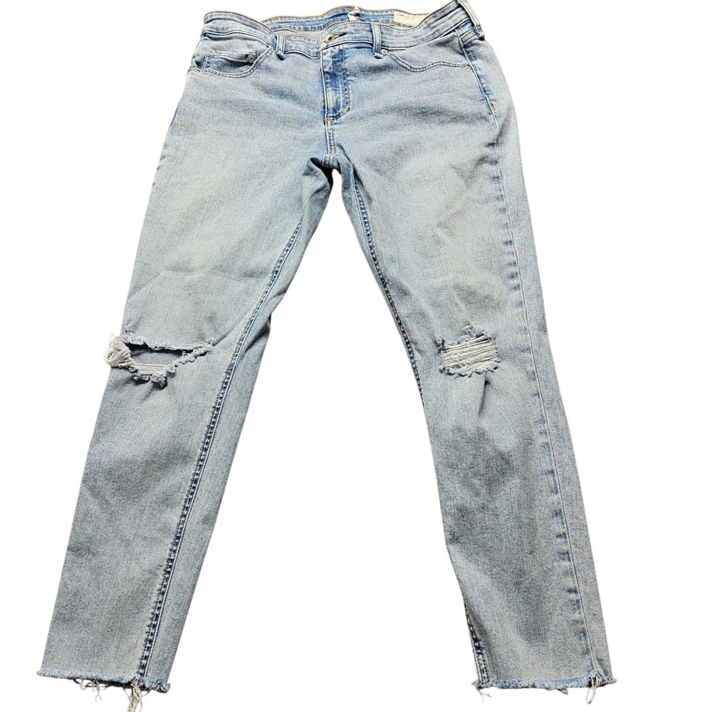 Rag & Bone Distressed Skinny Jeans 32 Light Blue Montauk Denim Distressed Ripped